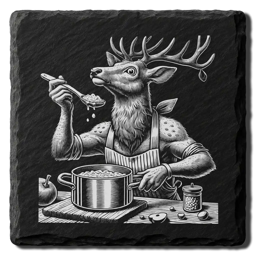 deer-kitchen-cooking-laser-engraving-slate
