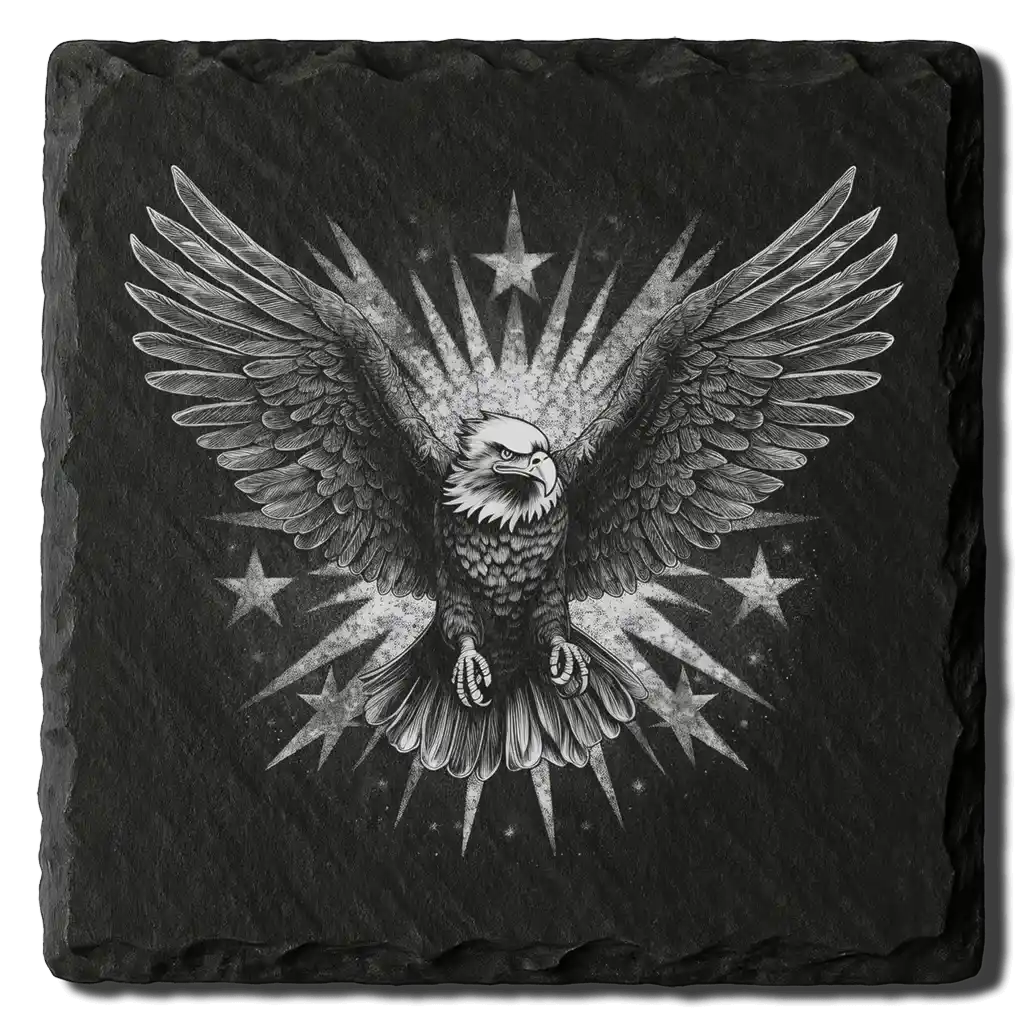 eagle-flying-laser-engraving-slate